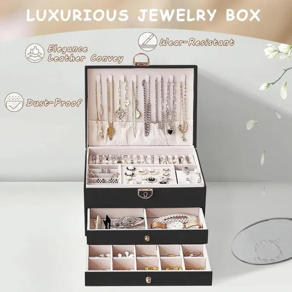 Pu_Leather_3-Layer_Jewellery_Box_With_Lock_And_Mirror