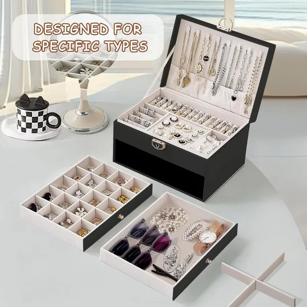 Pu_Leather_3-Layer_Jewellery_Box_With_Lock_And_Mirror