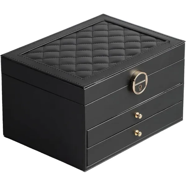 Pu_Leather_3-Layer_Jewellery_Box_With_Lock_And_Mirror