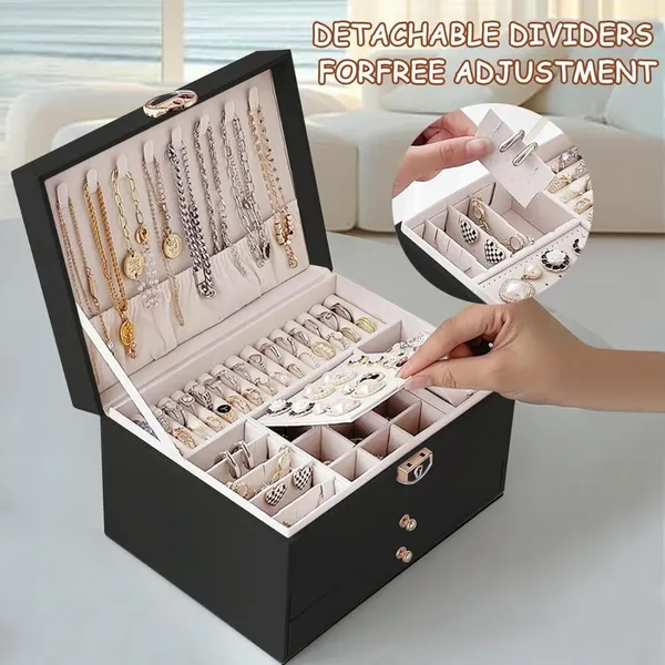 Pu_Leather_3-Layer_Jewellery_Box_With_Lock_And_Mirror
