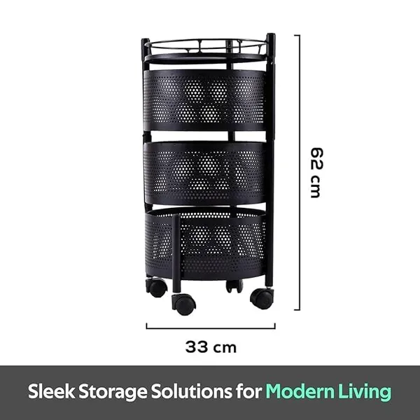 Metal_3-Layer_Round_Mesh_Rolling_Kitchen_Storage_Trolley_Matt_Black