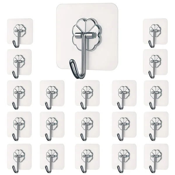 Stainless_Steel_Transparent_Self_Adhesive_Wall_Hook_Set_Of_20-_Per_Pack
