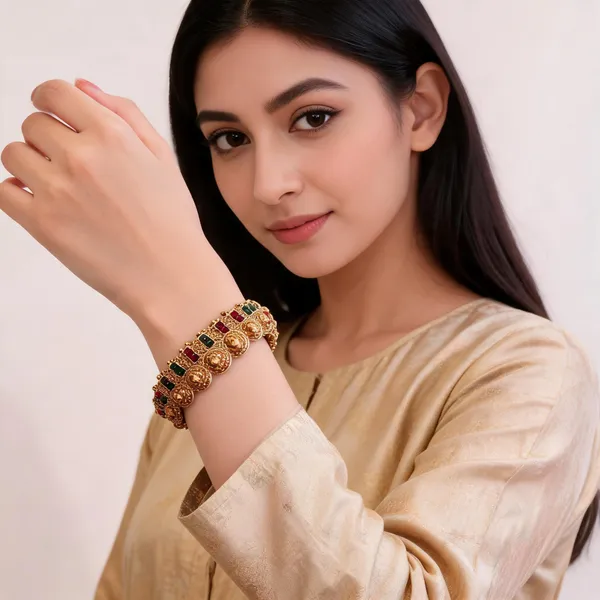 Gold_Plated_Metal_Antique_Temple_Design_Bangles_For_Women