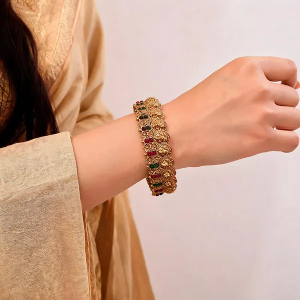 Gold_Plated_Metal_Antique_Temple_Design_Bangles_For_Women