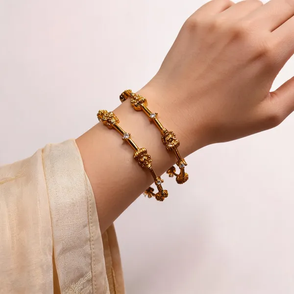 Gold_Plated_Metal_Temple_Style_Stone_Bangles_For_Women