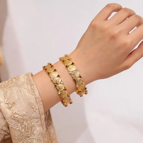 Gold_Plated_Metal_Temple_Design_White_Stone_Bangles_For_Women
