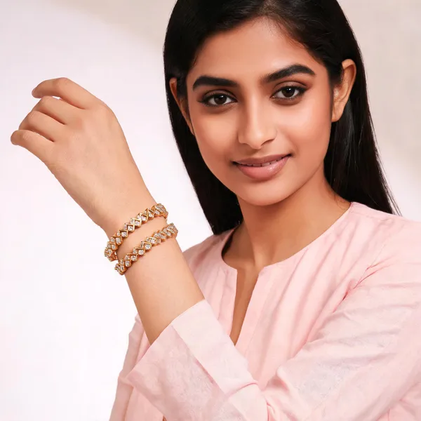 Gold_Plated_Metal_Criss_Cross_White_Stone_Bangles_For_Women