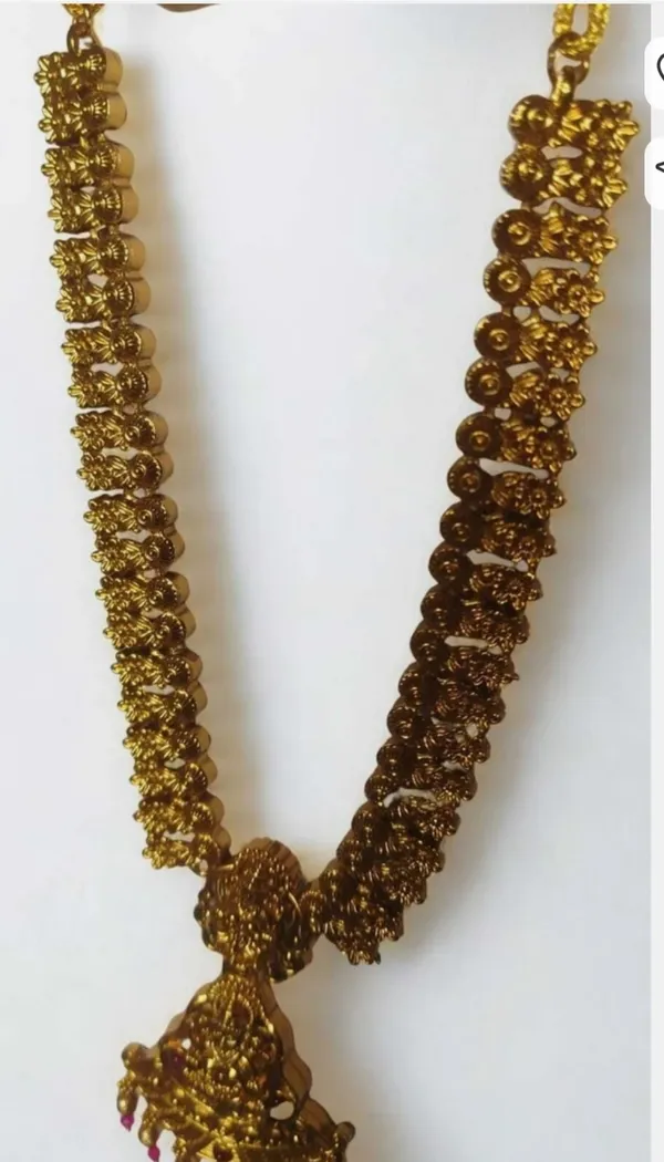 Gold_Plated_Alloy_Matte_Finish_Jhumka_Necklace_Set_For_Women
