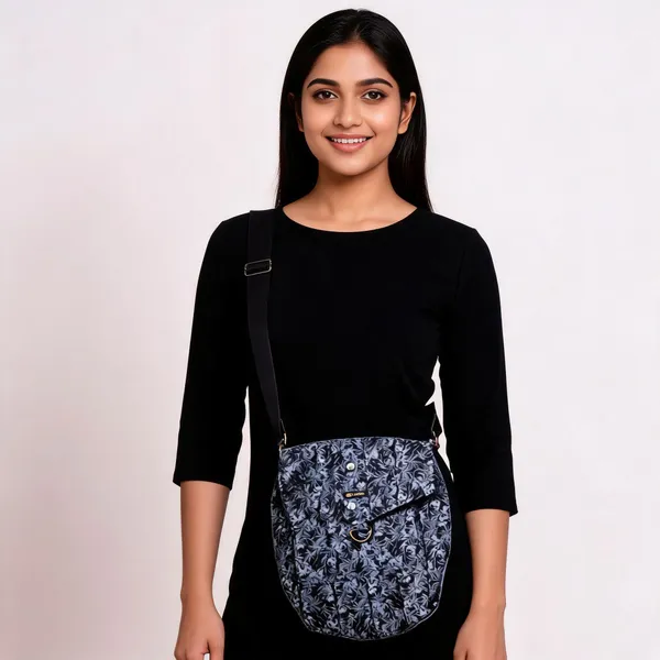 Black_White_Print_Cotton_Adjustable_Sling_Bag_For_Women