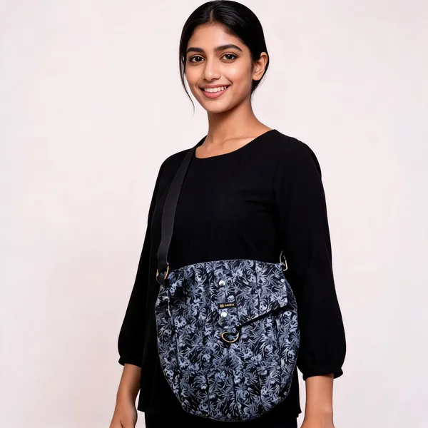 Black_White_Print_Cotton_Adjustable_Sling_Bag_For_Women