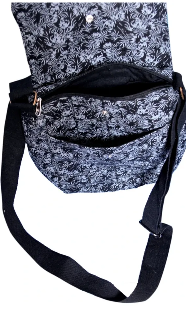 Black_White_Print_Cotton_Adjustable_Sling_Bag_For_Women