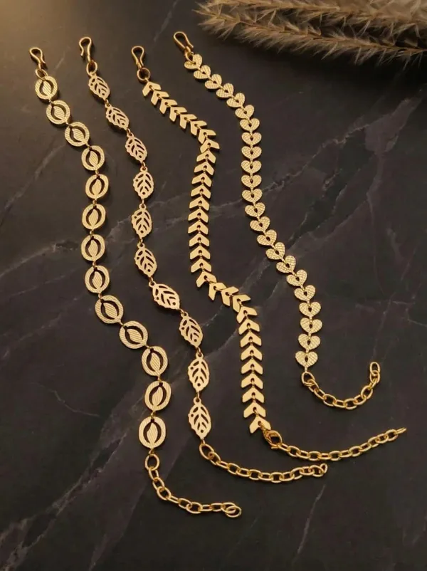 Gold_Brass_Layered_Leaf_Chevron_Waist_Chain_Set_For_Women