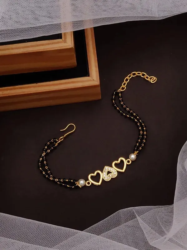Gold_Brass_Black_Beaded_Heart_Charm_Mangalsutra_Bracelet_For_Women