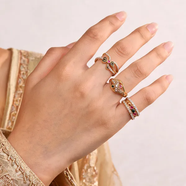Gold_Brass_Heart_Motif_Stone_Studded_Ring_Set_For_Women