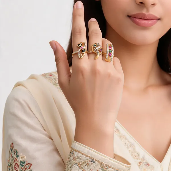 Gold_Brass_Heart_Motif_Stone_Studded_Ring_Set_For_Women