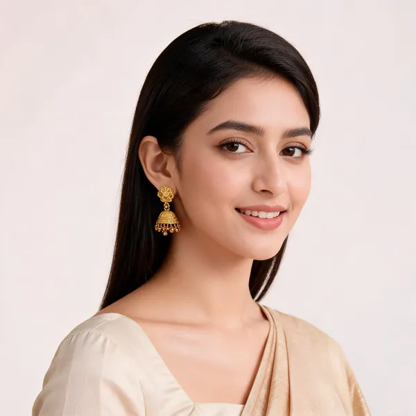 Gold_Tone_Floral_Jhumka_Earrings_Set_For_Women