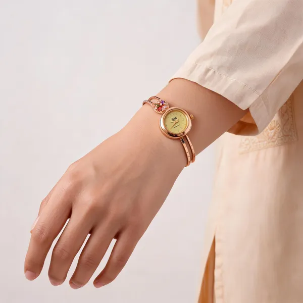 Rose_Gold_Brass_Floral_Bangle_Watch_Bracelet_For_Women