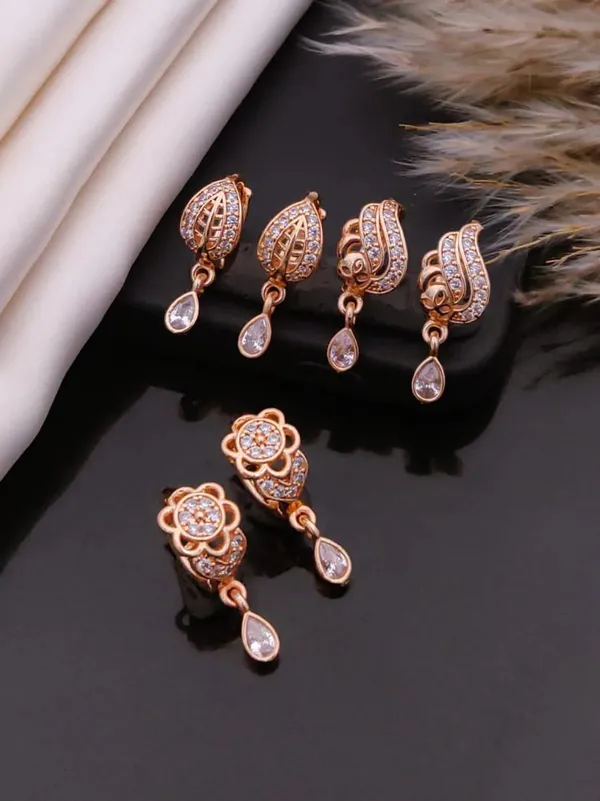 Rose_Gold_Brass_Crystal_Floral_Drop_Earrings_Set_For_Women