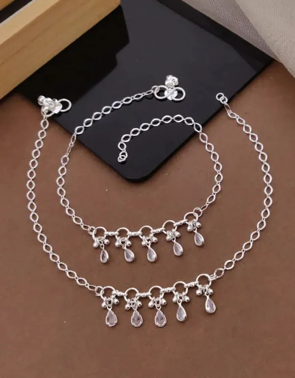 Silver_Tone_Charm_Chain_Anklet_Pair_For_Women