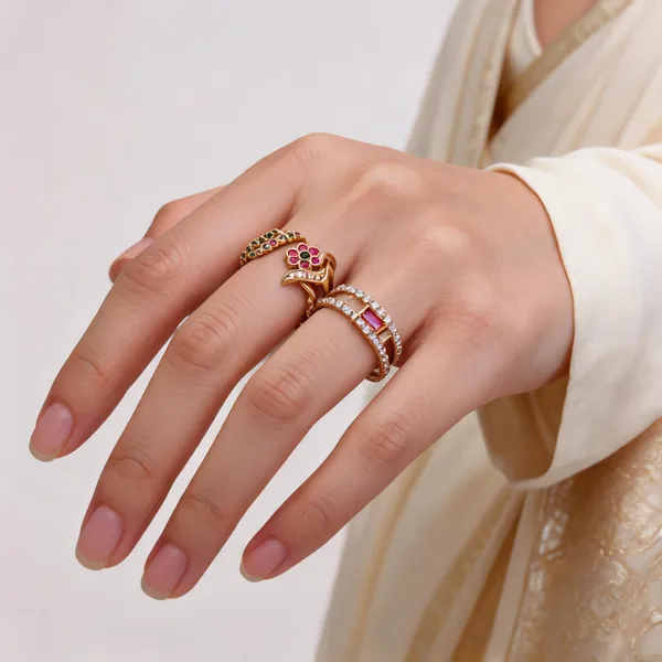 Gold_Brass_Alloy_Floral_Stone_Studded_Ring_Set_For_Women