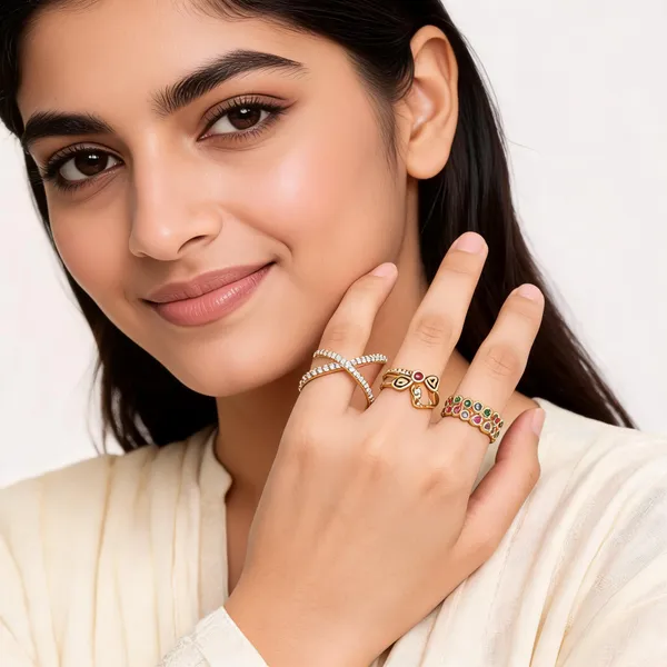 Gold_Brass_Multicolour_Stone_Adjustable_Ring_Set_For_Women