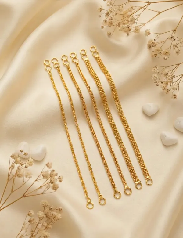 Gold_Brass_Assorted_Link_Chain_Set_For_Women