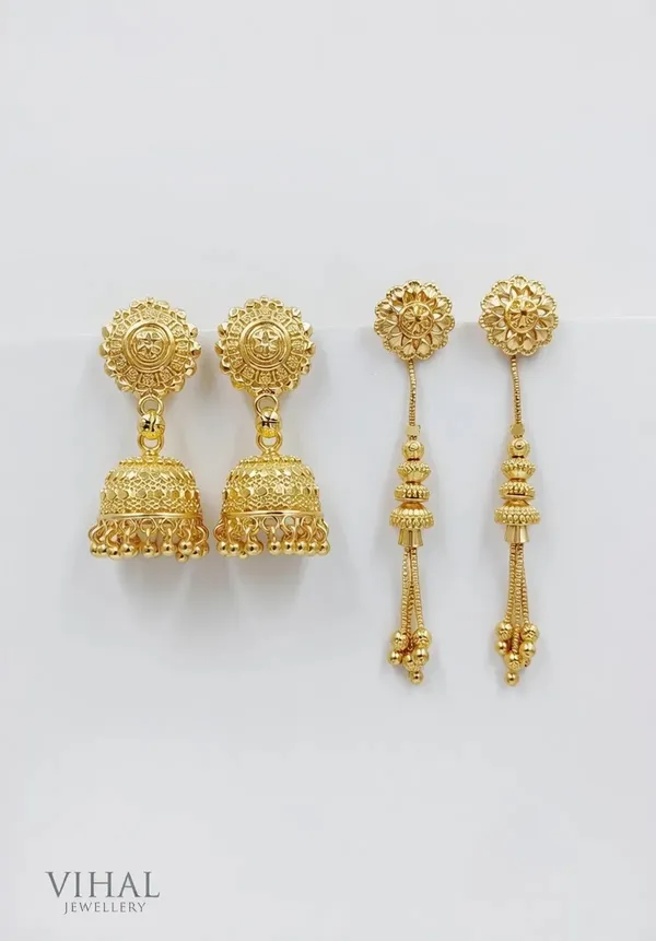 Gold_Brass_Jhumka_Long_Drop_Earrings_Set_For_Women