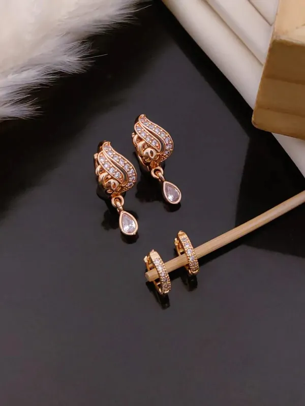 Rose_Gold_Brass_Stone_Studded_Teardrop_Drop_Earrings_Set_For_Women