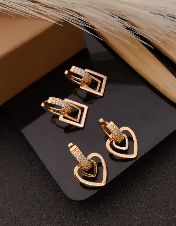 Gold_Brass_Alloy_Geometric_Square_Heart_Drop_Earrings_For_Women