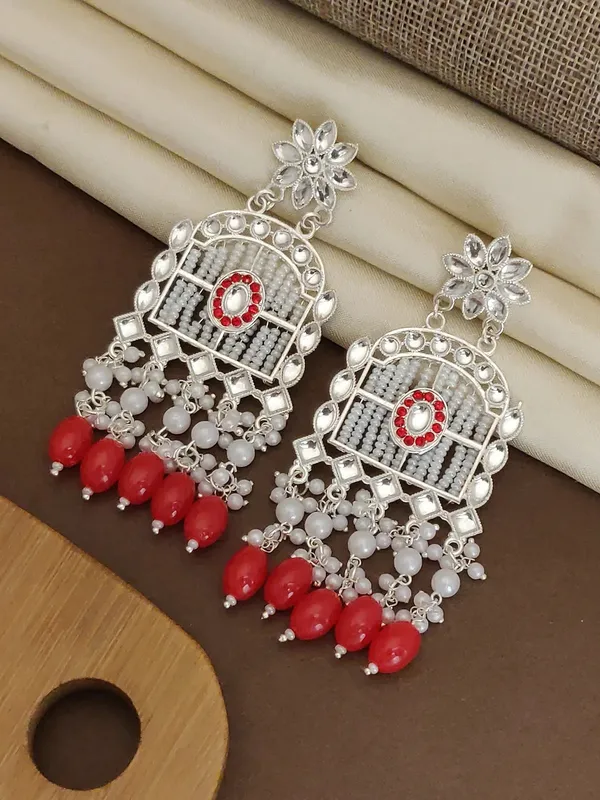 Silver_Brass_Red_White_Beaded_Chandbali_Earrings_For_Women