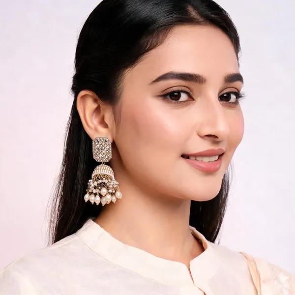 Gold_Brass_Pearl_Lattice_Jhumka_Earrings_For_Women