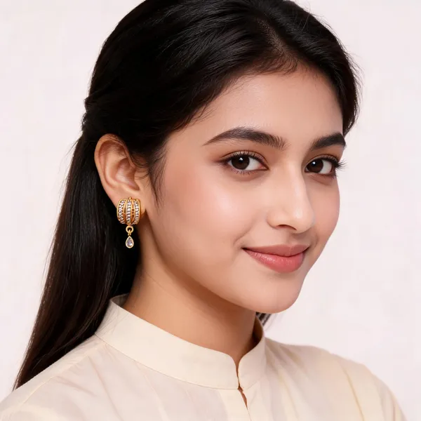 Gold_Brass_Stone_Studded_Hoop_Drop_Earrings_Set_For_Women