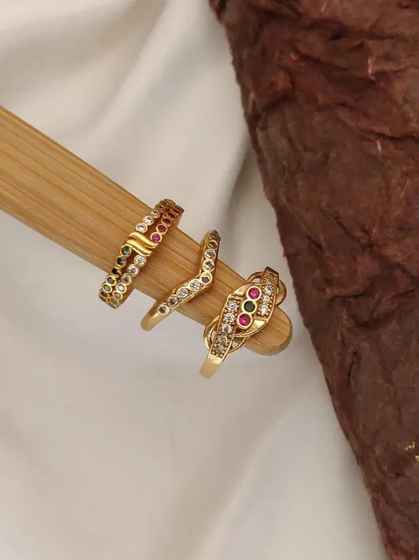 Gold_Brass_Colourful_Stone_Studded_Ring_Set_For_Women