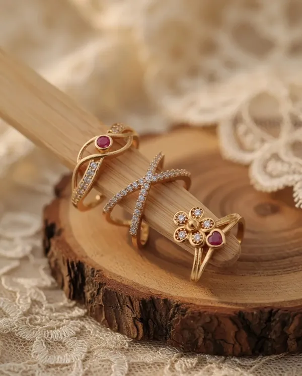 Gold_Brass_Stone_Studded_Floral_Ring_Set_For_Women
