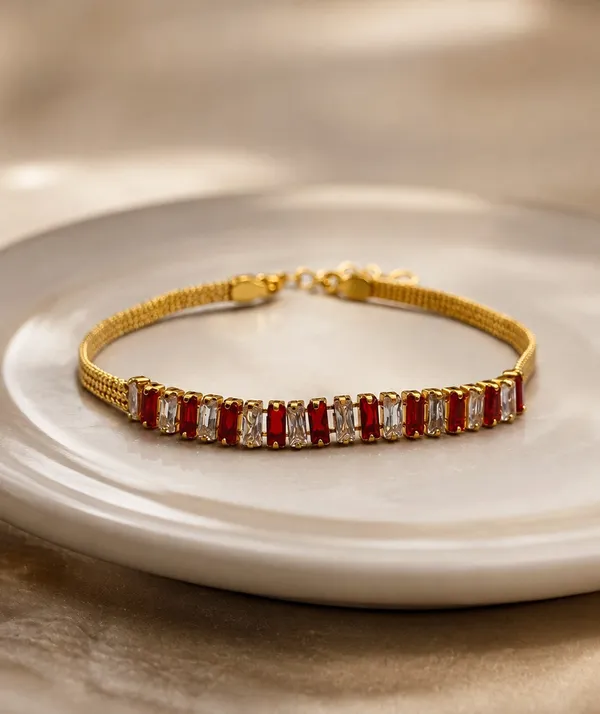 Designer_American_Diamond_&_Red_Crystal_Gold-Plated_Bracelet_for_Girls_and_Women