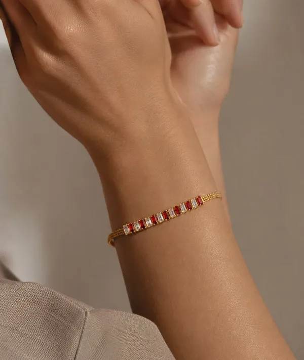 Designer_American_Diamond_&_Red_Crystal_Gold-Plated_Bracelet_for_Girls_and_Women
