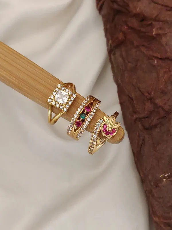 Gold_Brass_Rhinestone_Cocktail_Ring_Set_For_Women