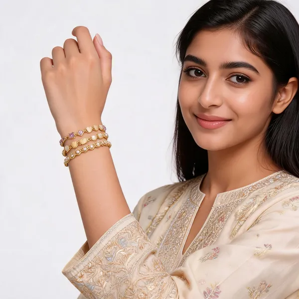 Gold_Brass_Varied_Link_Chain_Bracelet_Set_For_Women