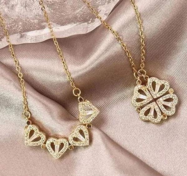 Gold_Brass_Alloy_Heart_Flower_Pendant_Necklace_Set_For_Women