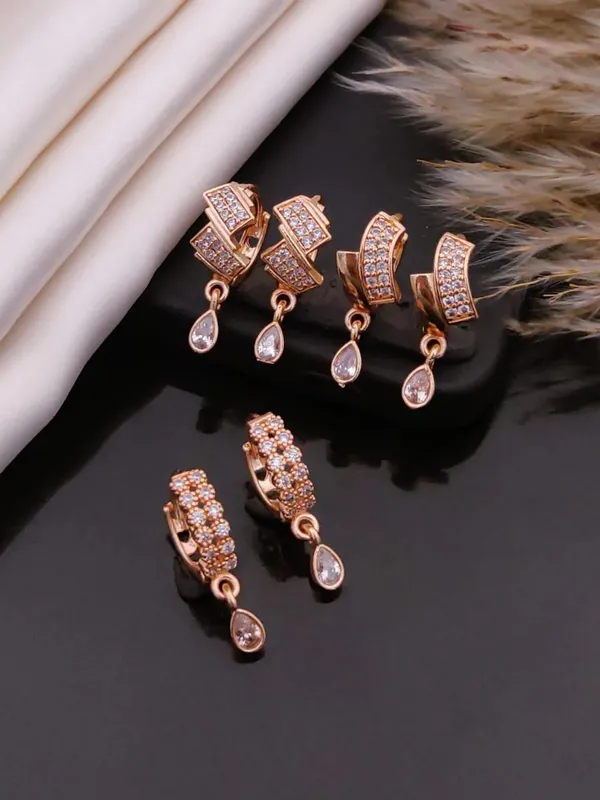 Rose_Gold_Brass_Stone_Studded_Drop_Hoop_Earrings_Set_For_Women
