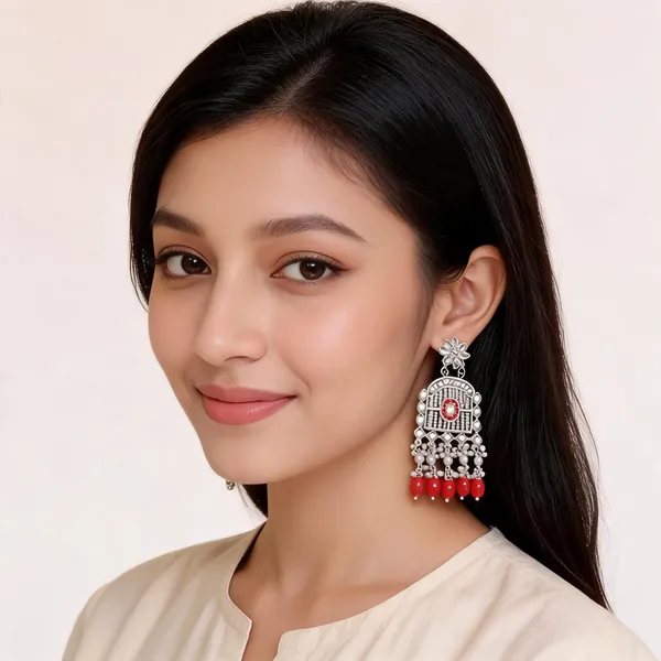 Silver_Brass_Red_White_Beaded_Chandbali_Earrings_For_Women