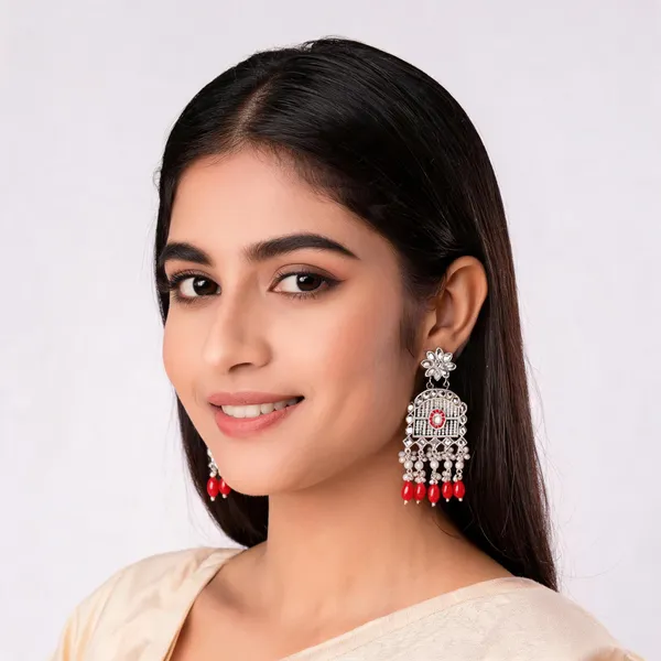 Silver_Brass_Red_White_Beaded_Chandbali_Earrings_For_Women