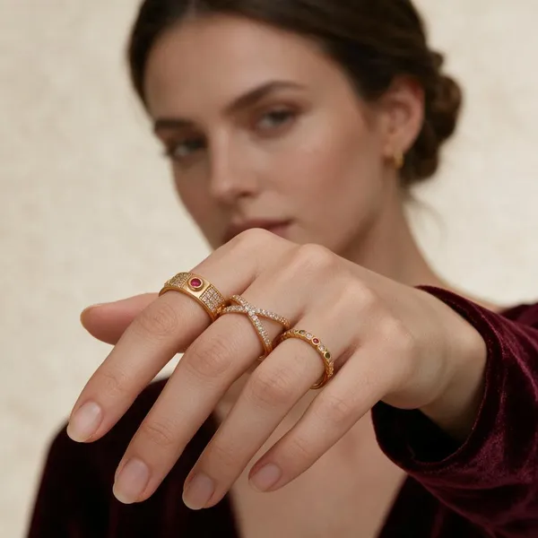 Gold_Brass_Crystal_Studded_Ring_Set_For_Women