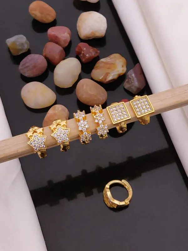 Gold_Brass_Cubic_Zirconia_Geometric_Ring_Set_For_Women