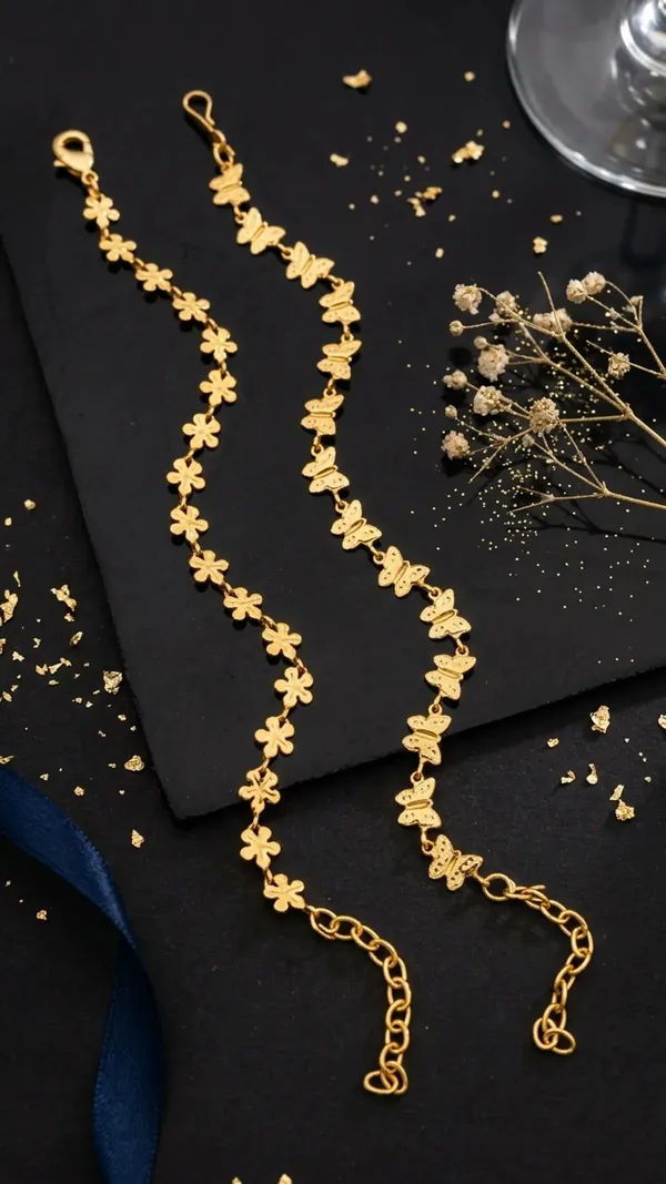 Gold_Brass_Floral_Butterfly_Chain_Anklet_Pair_For_Women