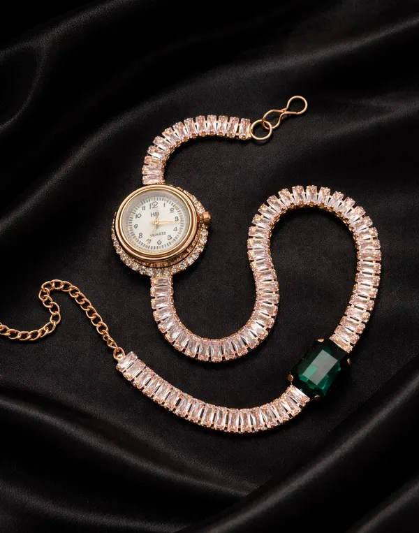 Luxury_Designer_Round_Dial_Analog_Wrist_Watch_with_Sparkling_Baguette_Stones_and_Accent_Gem_for_Girls_and_Women
