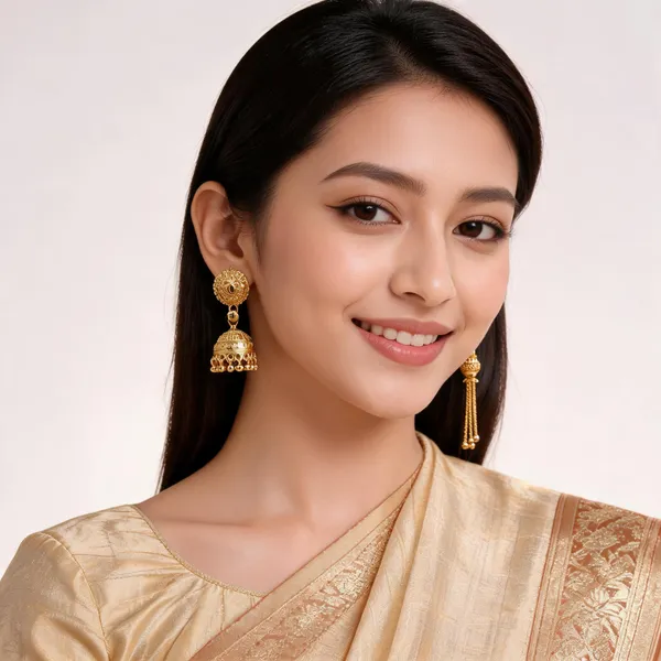 Gold_Brass_Traditional_Jhumka_Filigree_Earrings_Set_For_Women