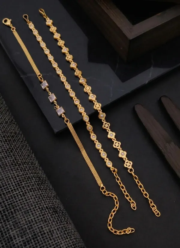 Gold_Brass_Alloy_Traditional_Waist_Chain_Bracelet_Set_For_Women