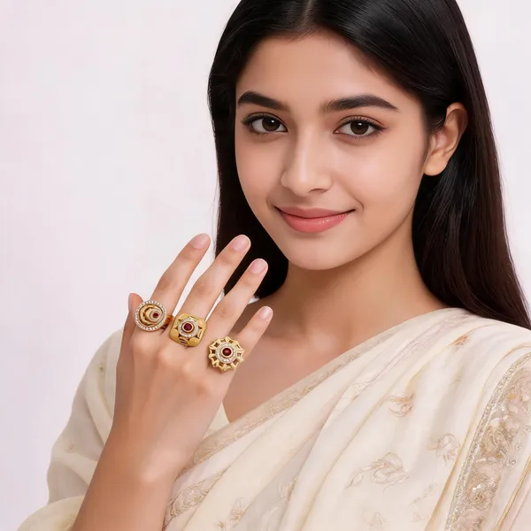 Gold_Brass_Red_Stone_Ring_Set_For_Women