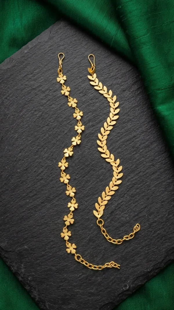 Gold_Brass_Floral_Leaf_Ornamental_Ear_Chain_For_Women